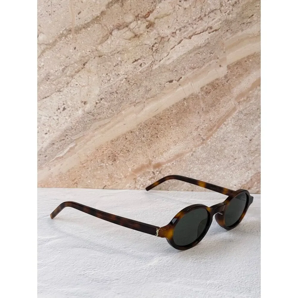 Saint Laurent SL M161 Oval Sunglasses in Havana Brown $495